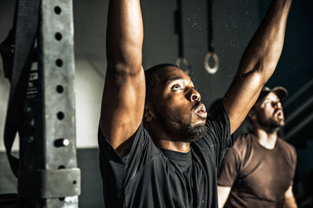 Man training in a gym