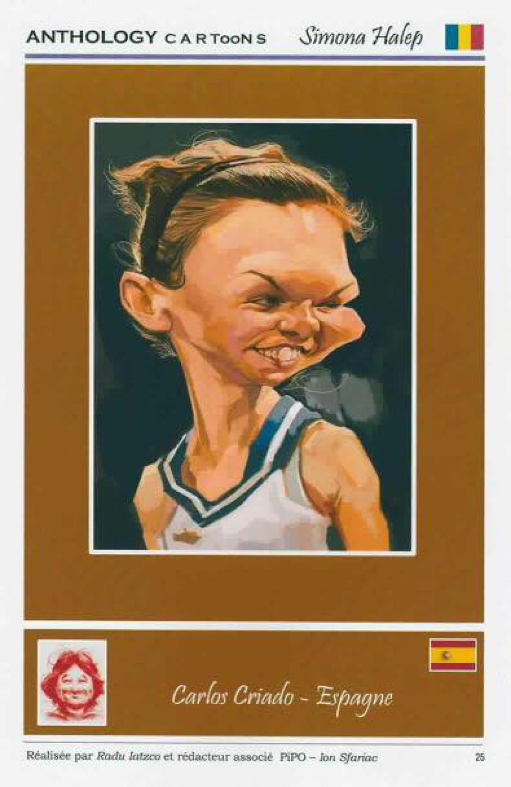 Expoziție de caricaturi ale Simonei Halep. Numărul 1 WTA, în viziunea artiștilor din toată lumea / GALERIE FOTO