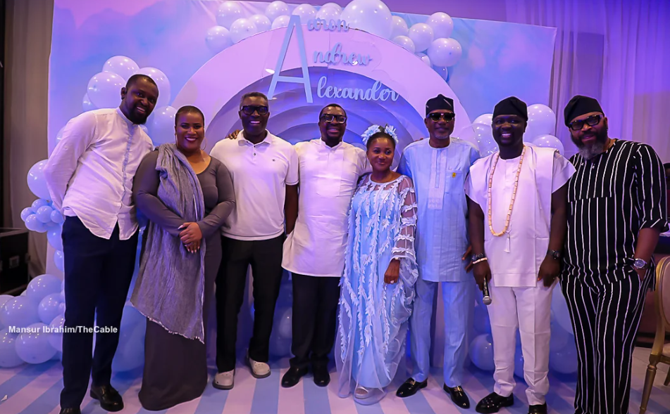 Ali Baba, his wife Mary and their guests at the dedication party [The Cable]