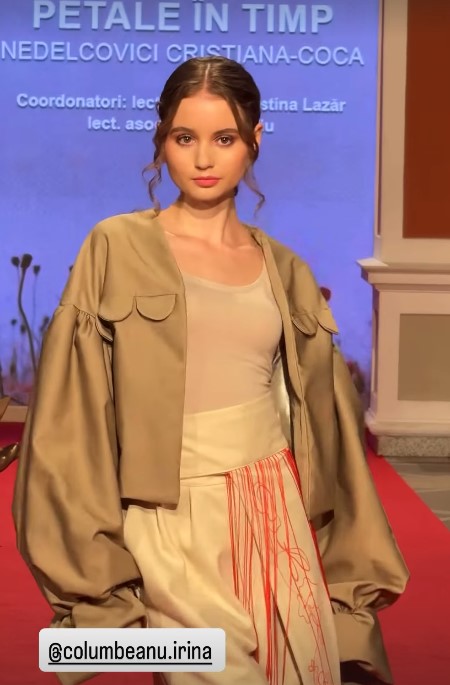 Irina Columbeanu calcă pe urmele mamei sale. Fiica lui Irinel și a Monicăi Gabor a defilat pe podium în Cluj