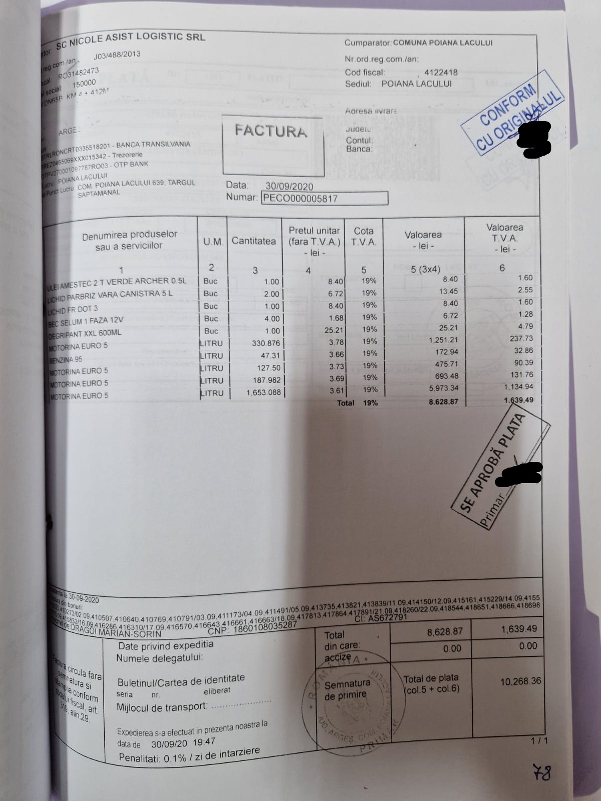 DOCUMENTE. Într-o comună argeșeană, în pandemie, când cursurile erau online, microbuzele școlare au continuat să consume tot atâta benzină ca înainte. Explicația primarului (Galerie foto)