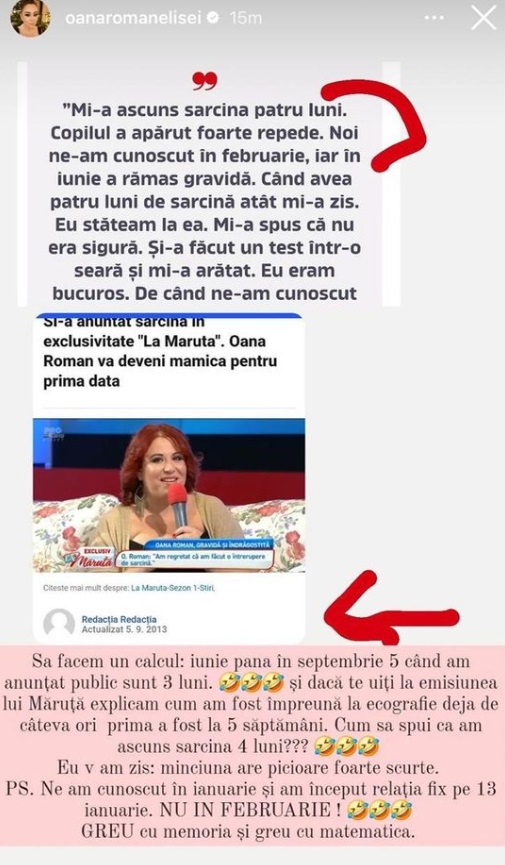 Reacția Oanei Roman, după ce Marius Elisei a acuzat-o că i-a ascuns sarcina 4 luni: „Minciuna are picioare scurte”. Ce dovezi a făcut publice