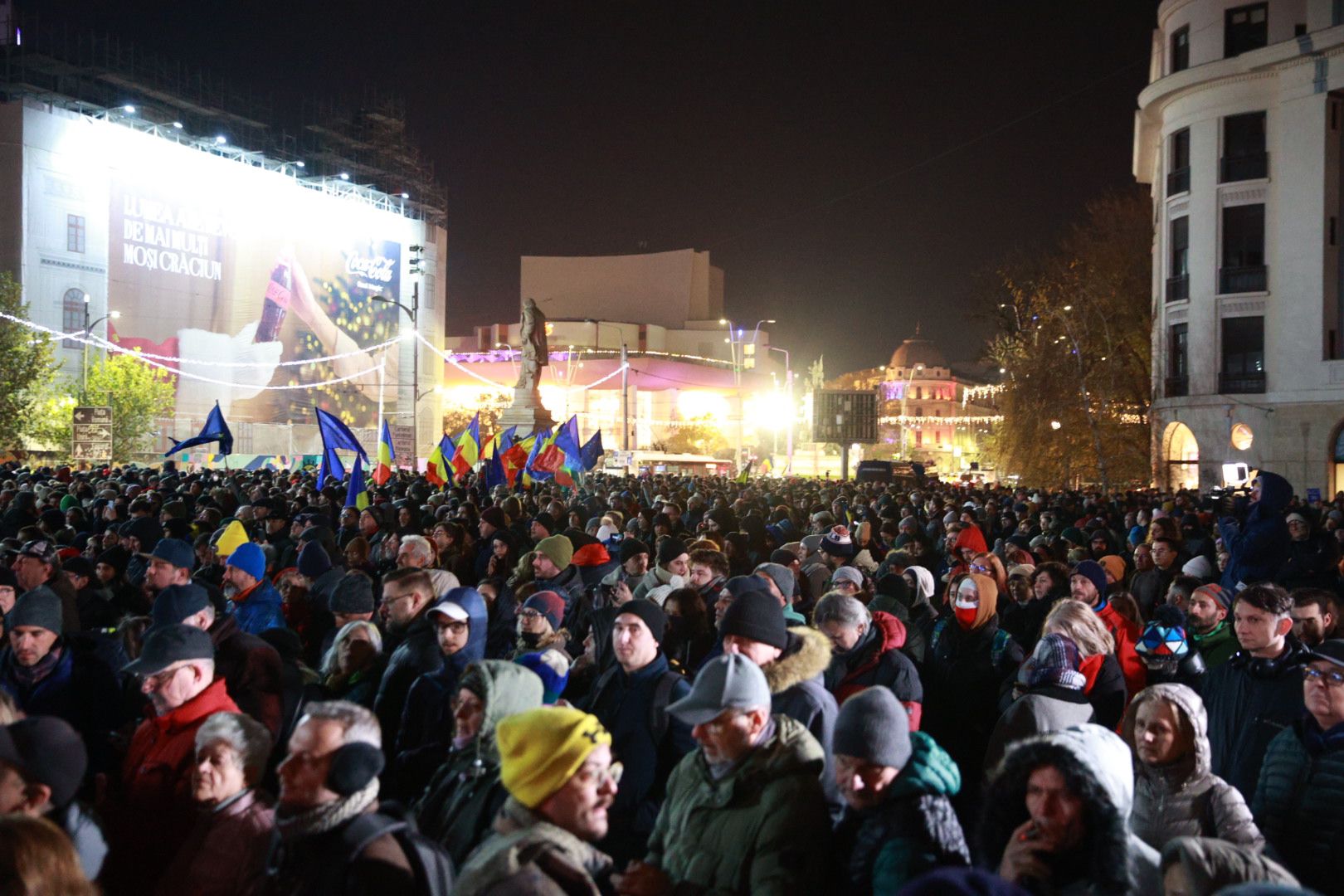 Miting pro-Europa în Piața Universității din București, cu 3 zile înaintea turului 2 al alegerilor prezidențiale