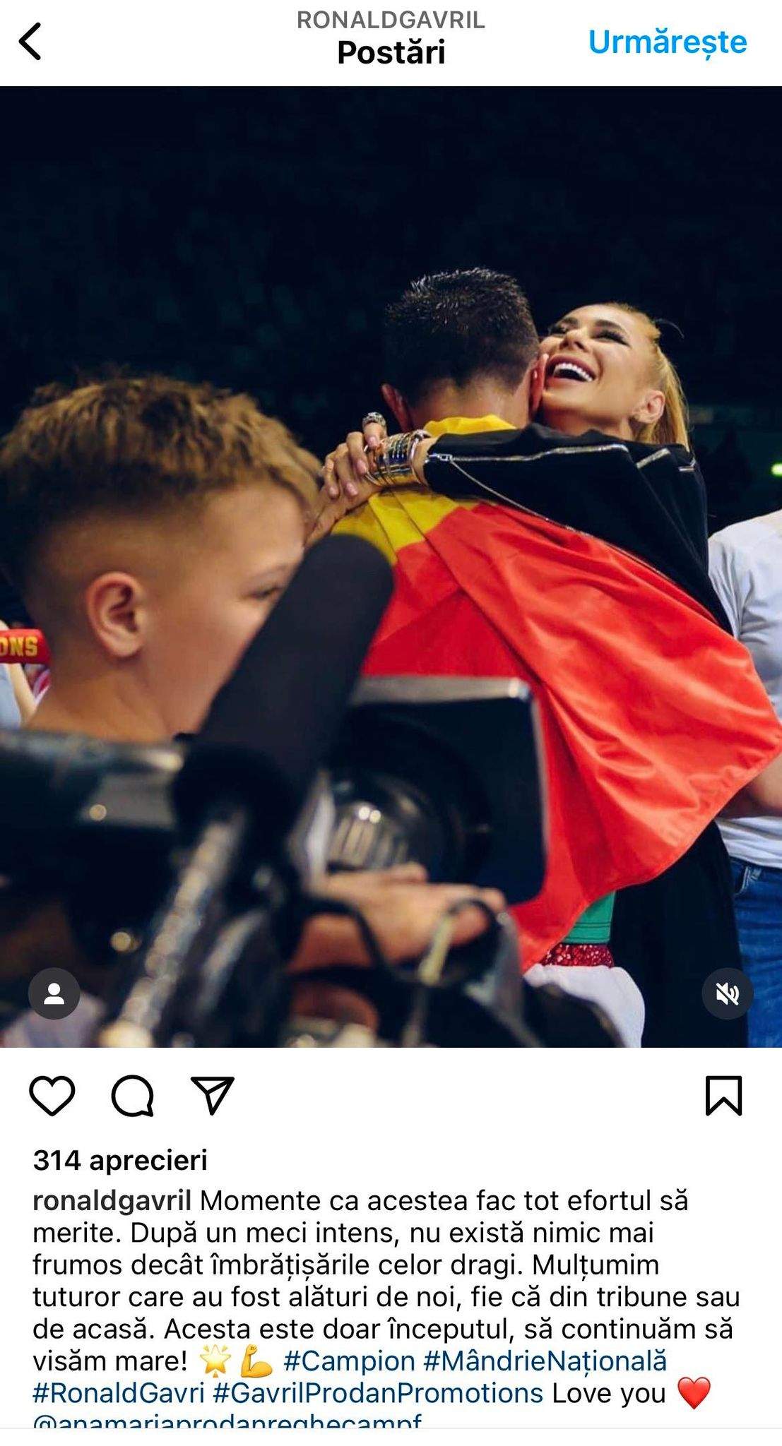 Ronald Gavril, imagine emoționantă alături de Anamaria Prodan. Sportivul a fost felicitat imediat. „Acesta este doar începutul”