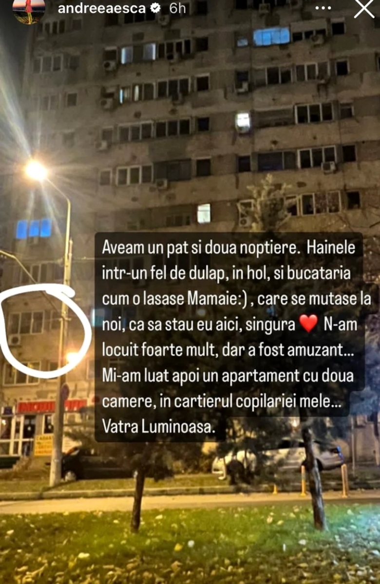 Cum arăta garsoniera în care a locuit Andreea Esca înainte să fie celebră: „Hainele le țineam pe hol”