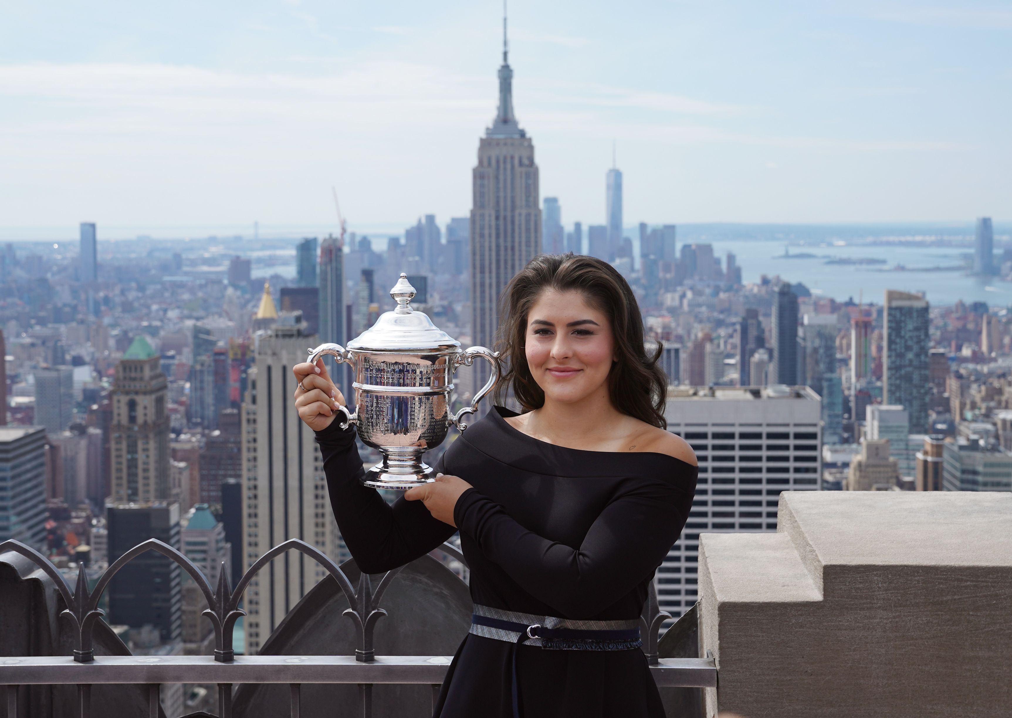 Bianca Andreescu, ședință foto ofcială pe Rockefeller Center cu trofeul US Open