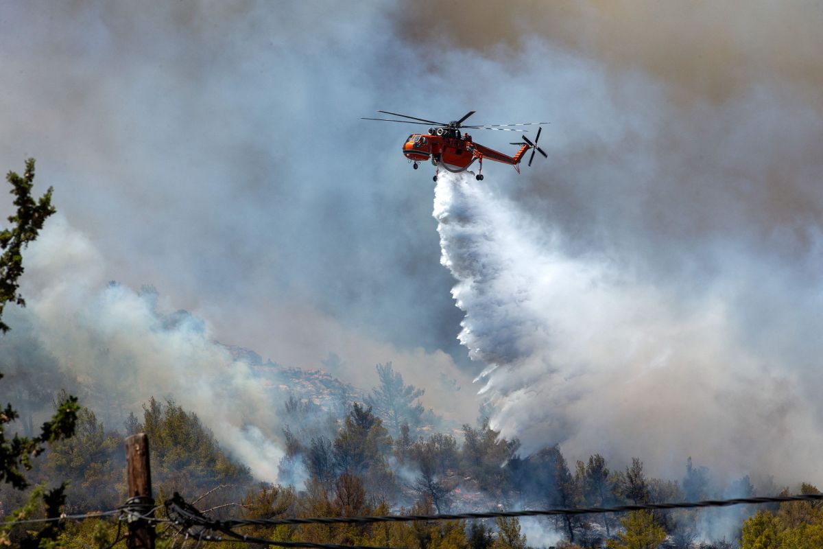 Incendii de vegetație în Grecia. O persoană, găsită decedată într-un magazin distrus de flăcări, la periferia Atenei