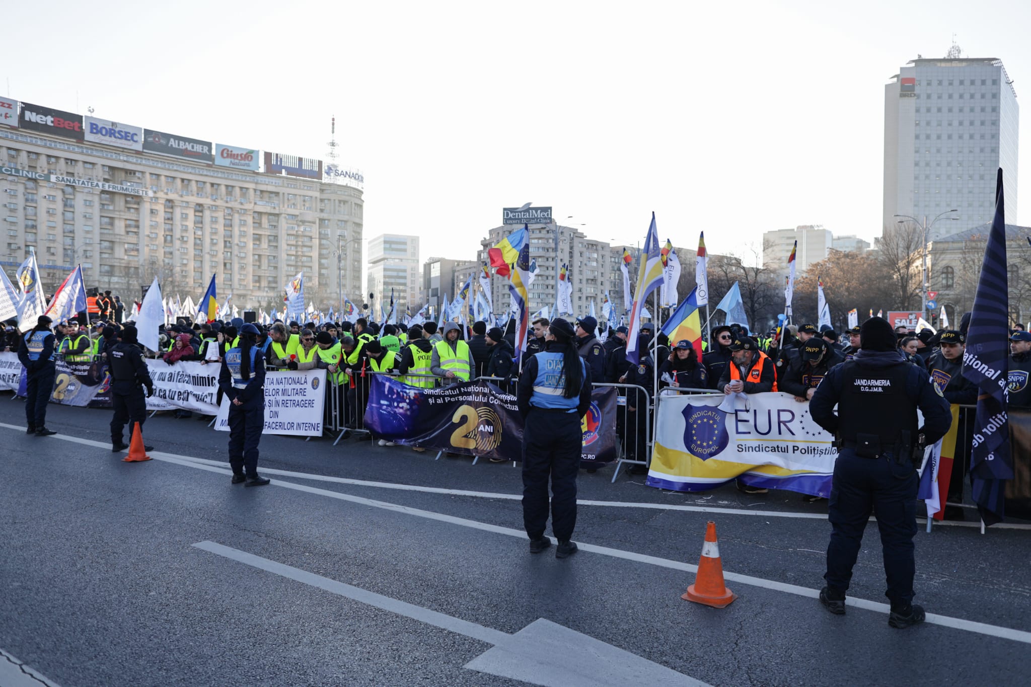 Protest masiv al sindicatelor din Apărare și Ordine Publică în București