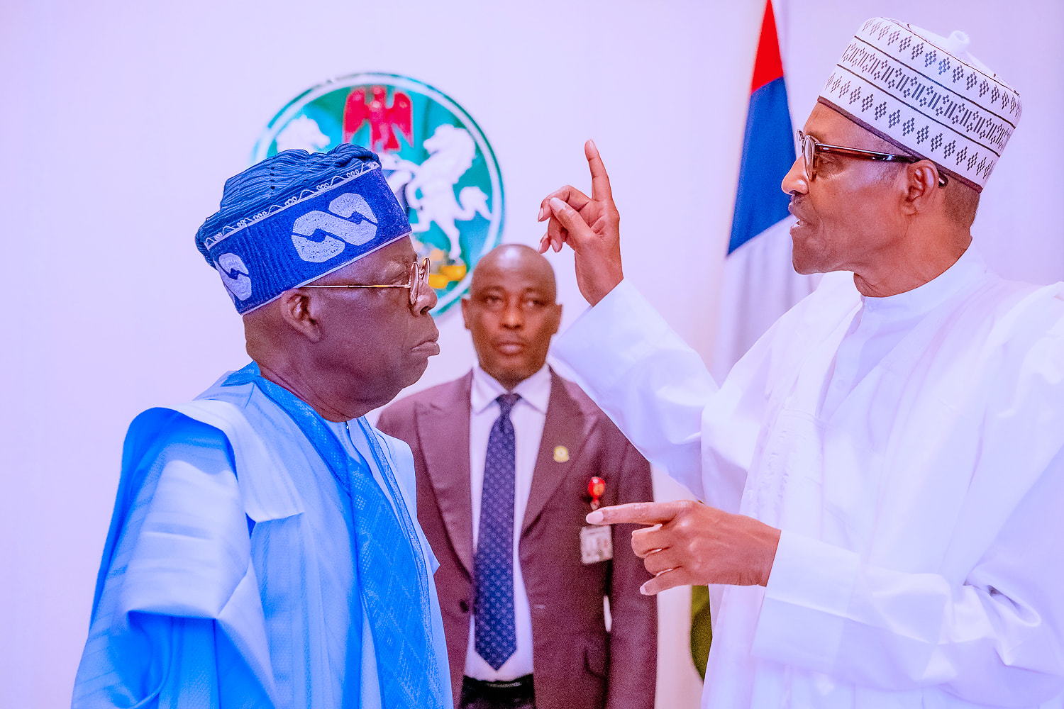 Former President, Muhammadu Buhari and his successor, President Bola Tinubu. [Facebook:BuhariSallau]