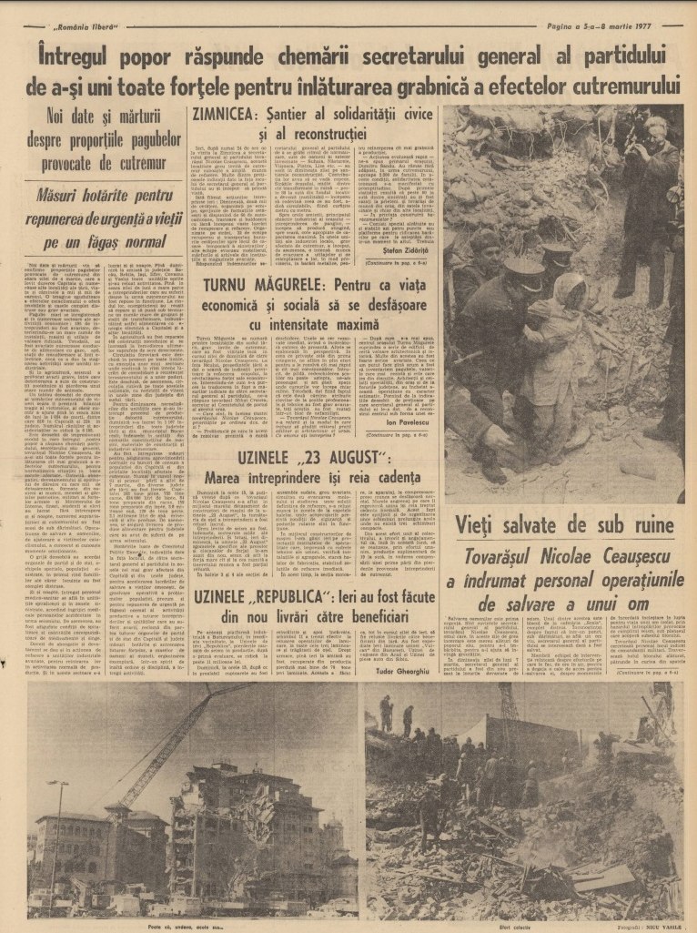 47 de ani de la cutremurul din 1977. Ce scria presa vremii despre cel mai distructiv seism de pe teritoriul României
