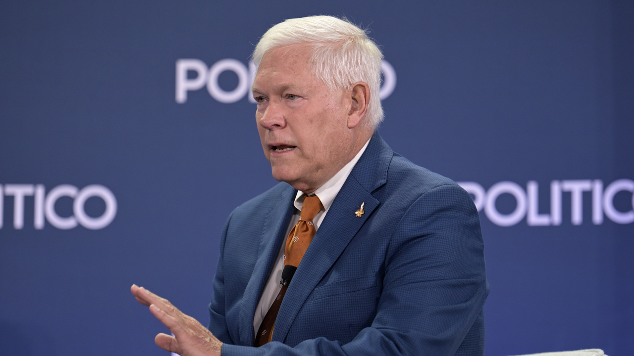 Rep. Pete Sessions (R-Texas), chair of the House government operations subcommittee, speaks at the POLITICO AI &amp; Tech Summit on Tuesday, Sept. 16, 2025.