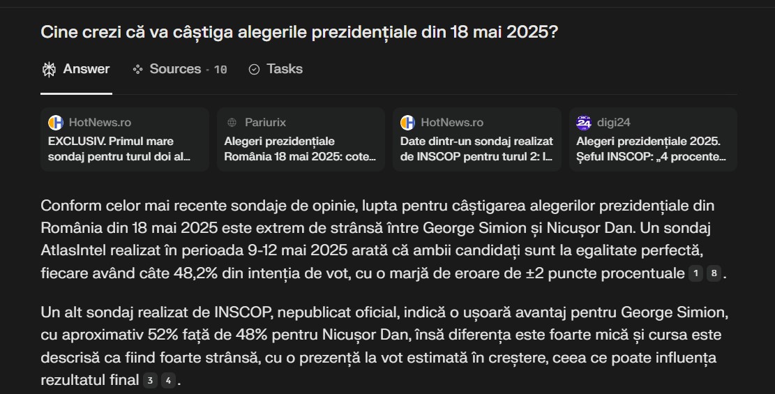 Cine crede inteligența artificială că va câștiga președinția dintre George Simion și Nicușor Dan