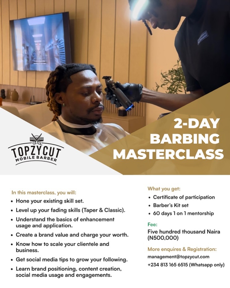 Asake's barber charges ₦500k per slot for 2-day barbering workshop