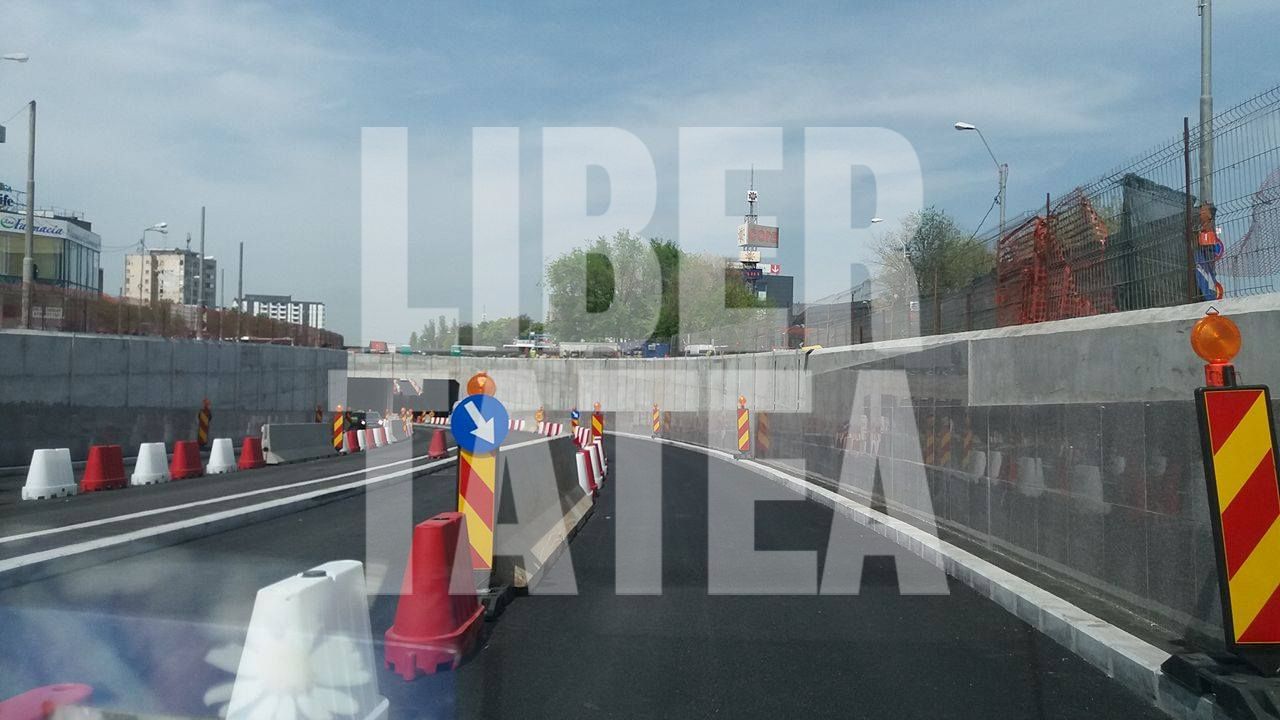 FOTO&VIDEO / Pasajul rutier de la Piaţa Sudului din Capitală a fost deschis, parțial, după 3 ani de muncă. Circulația se desfășoară pe un singur sens