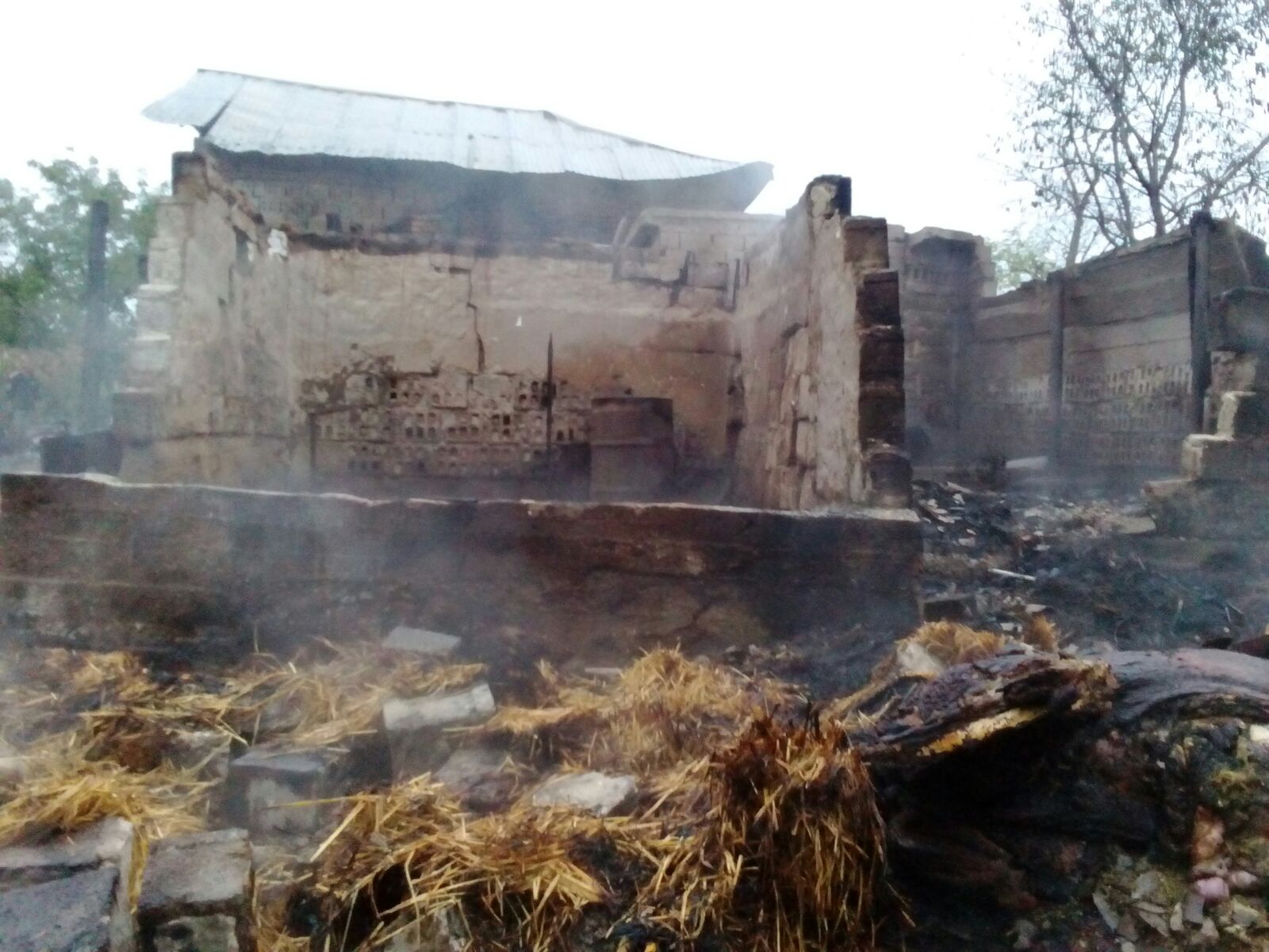 Incendiu de proporţii într-o comună din Olt! A muşcat-o calul în timp ce îl scotea din flăcări GALERIE FOTO