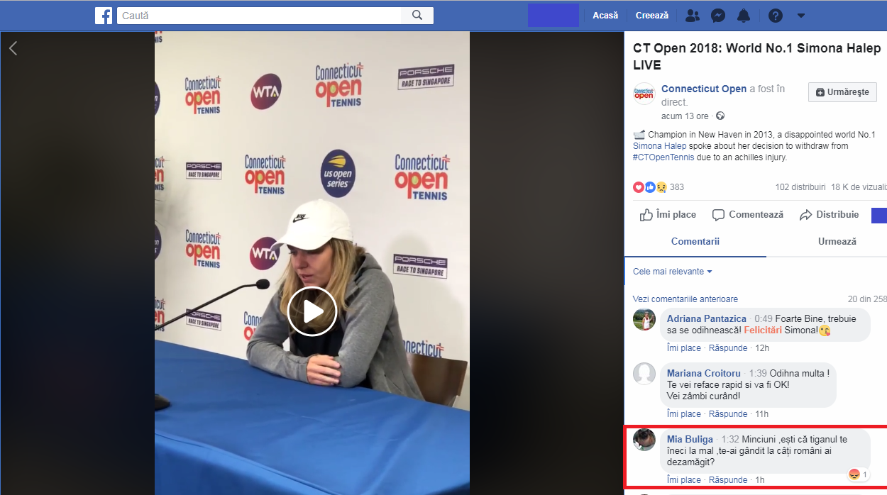 Reacțiile fanilor după ce Simona Halep s-a retras de la New Haven. Unii o susțin: ”O decizie înțeleaptă”. Alții o critică: ”O fițoasă” | VIDEO