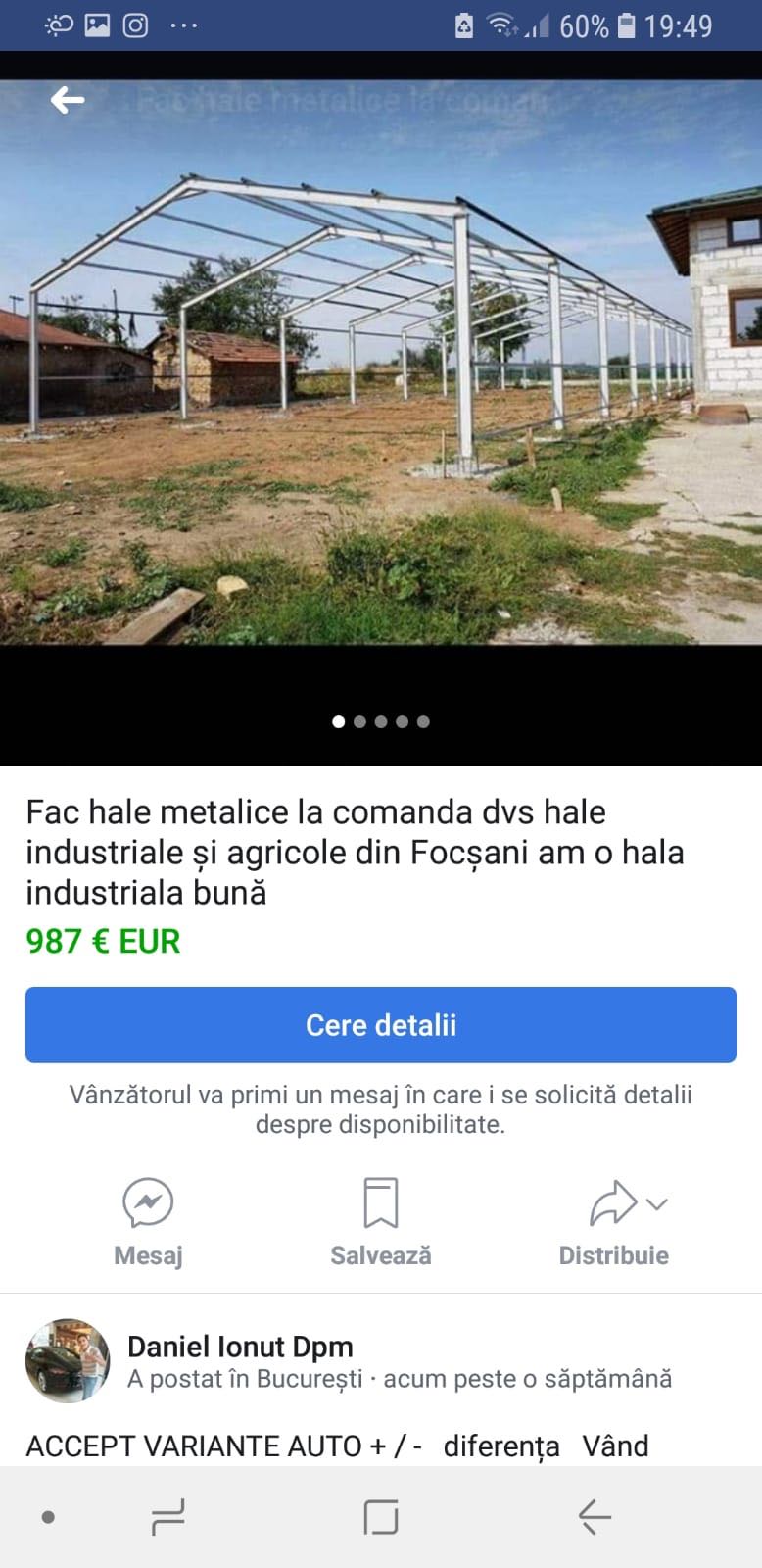 Înşelăciuni pe internet. Un bărbat din Galaţi promitea construcţii de hale, dar fugea cu banii