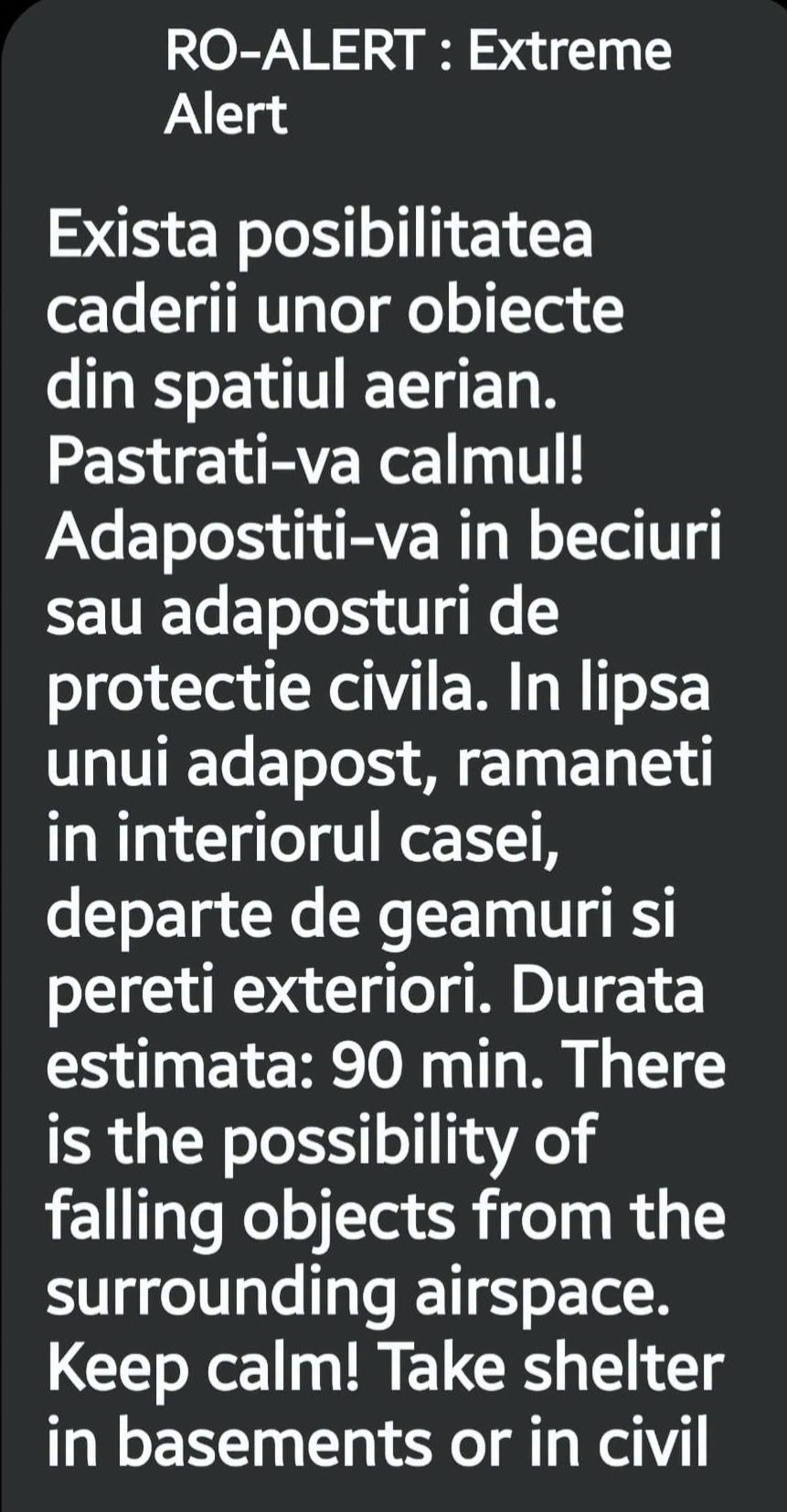 Locuitorii din mai multe județe au primit mesaj Ro-Alert: „Adăpostiți-vă în beciuri”