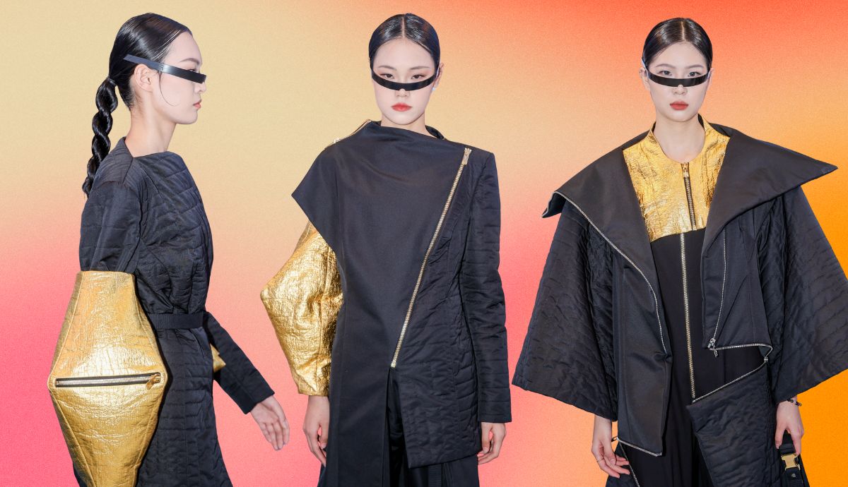 Az EVELINFINK 2025/26-os őszi–téli SOLAR kollekció modelljei a kínai Ningbo városában megrendezett China-CEEC Expón – a magyar divattervező, Fink Evelin fenntartható és innovatív darabjai arattak elsöprő sikert a nemzetközi kifutón