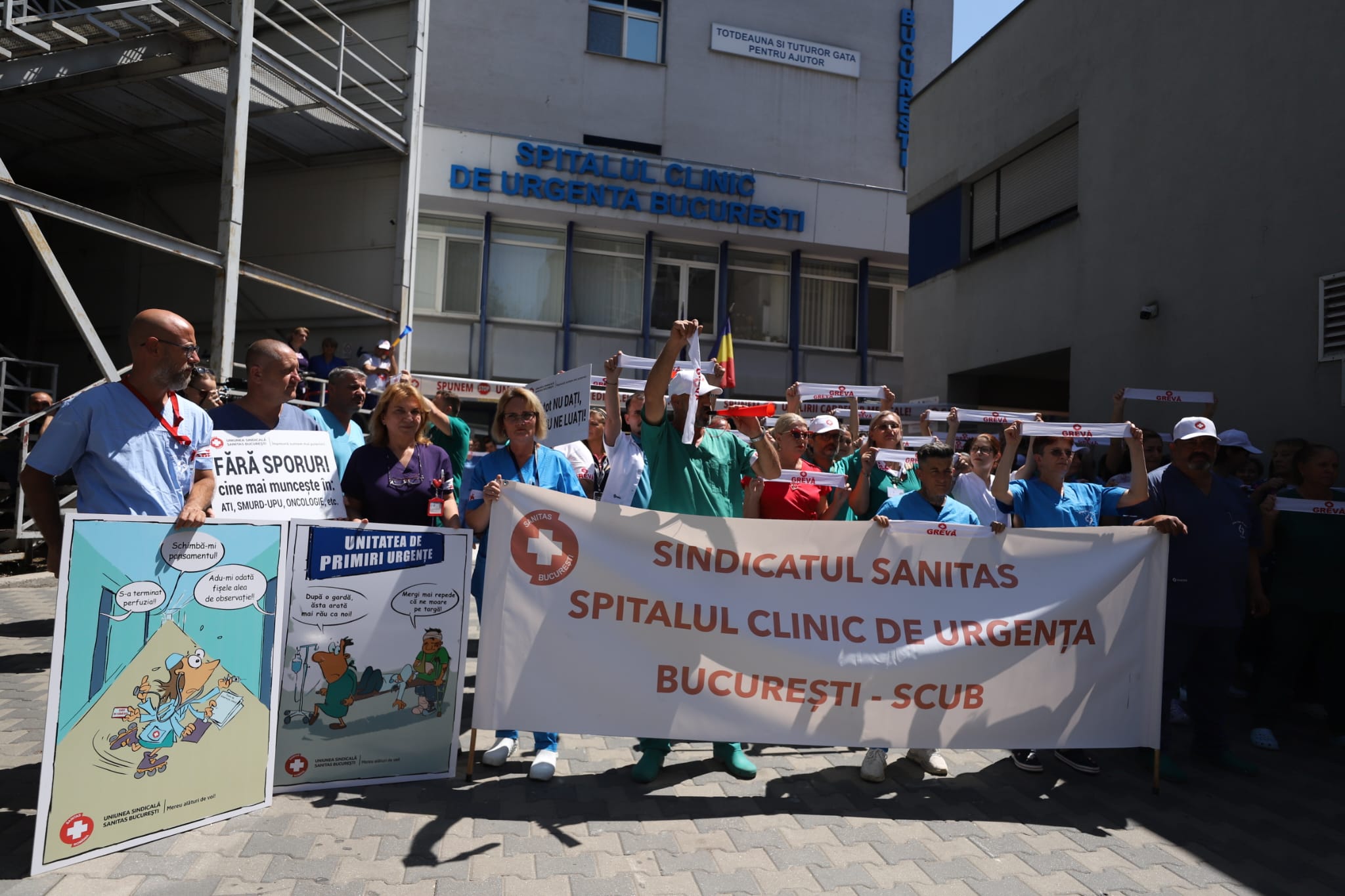 A doua zi de grevă generală în spitale. Sanitas respinge explicațiile Guvernului privind noua lege a salarizării
