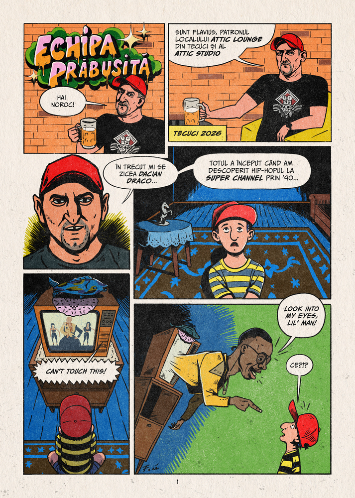 Prima bandă desenată despre istoria hip-hop-ului autohton. Autor: Adrian Cârciova, popularizat de „Vocea României” sub numele Tony Baboon