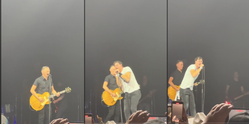 Momentul în care un fan sare pe scenă în timpul concertului lui Bryan Adams, îi smulge microfonul și începe să cânte. Reacția artistului