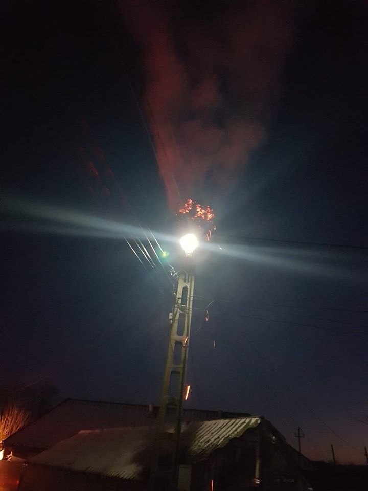 Misiune neobișnuită: pompieri chemați să stingă incendiul de la un cuib de barză