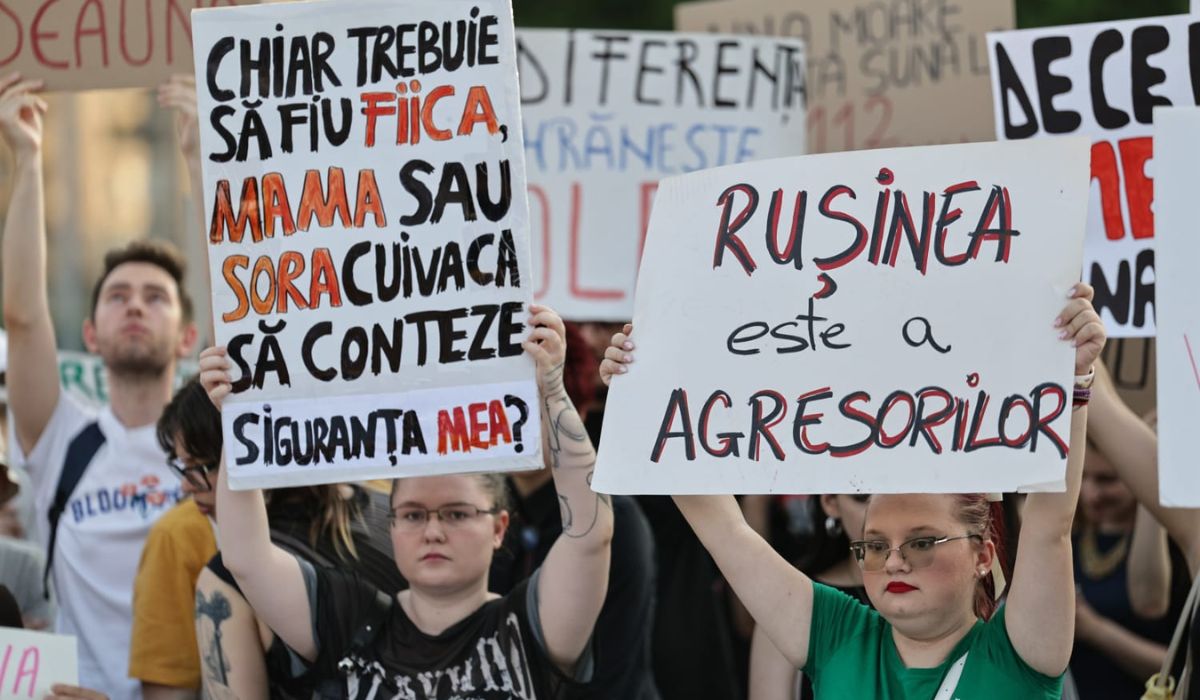 Protest în Piața Victoriei împotriva violenței de gen, după ce 26 de femei au fost ucise de partenerii lor în 2025
