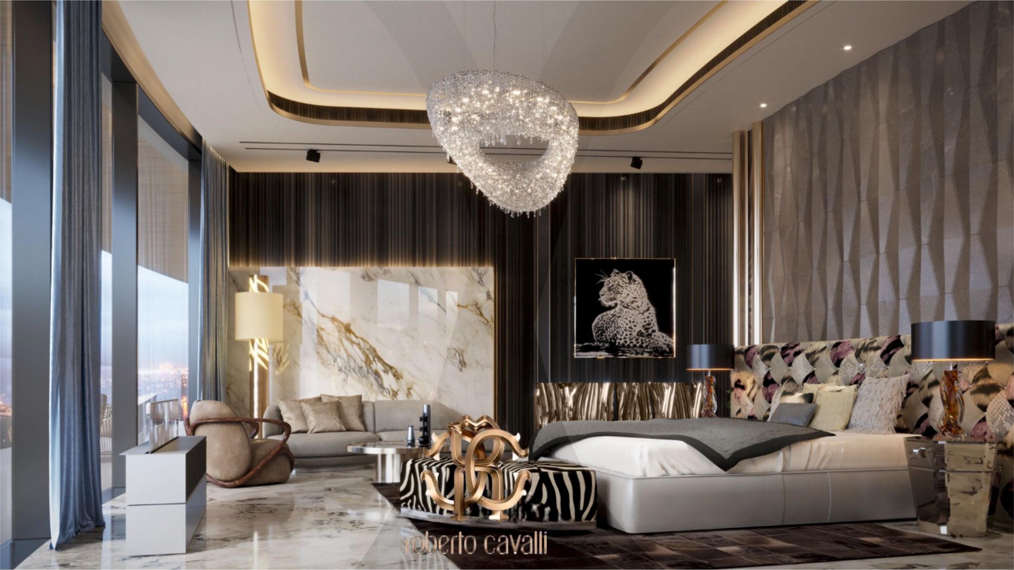 Cum arată apartamentul din București, „mobilat și utilat Cavalli”, care se vinde cu 3 milioane de euro. Pozele apar și pe un site de imobiliare din Dubai