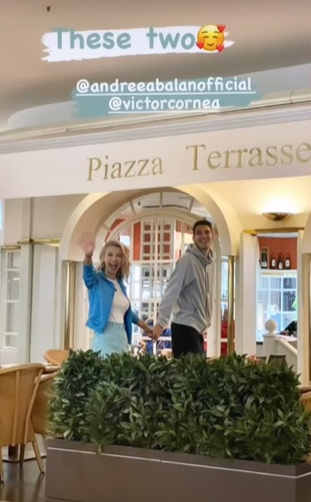Sărut între Andreea Bălan și Victor Cornea. Unde se află îndrăgostiții și cum s-au pozat
