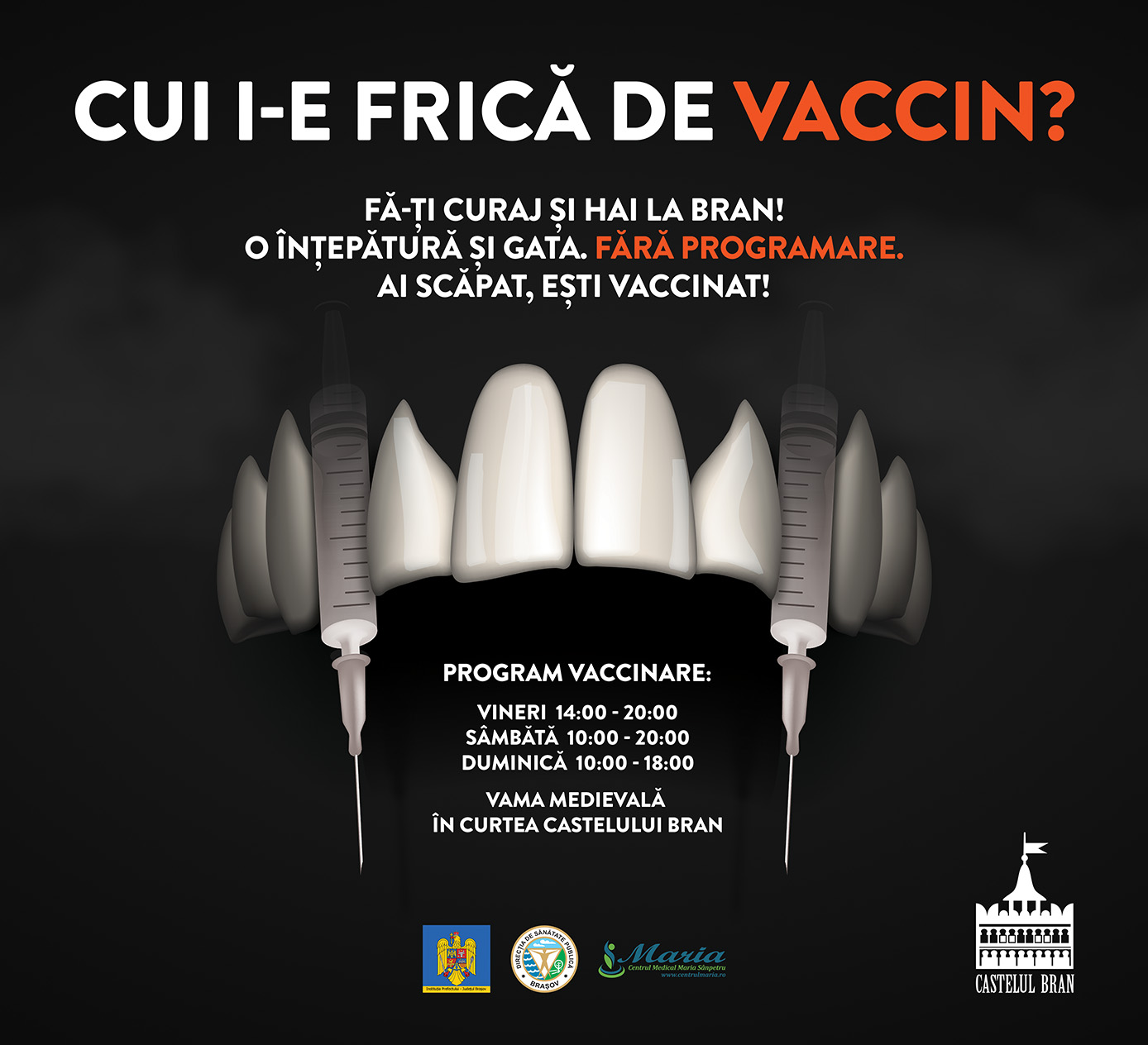 Cum decurge vaccinarea la Castelul Bran. Mai mulți turiști străini, printre cei imunizați