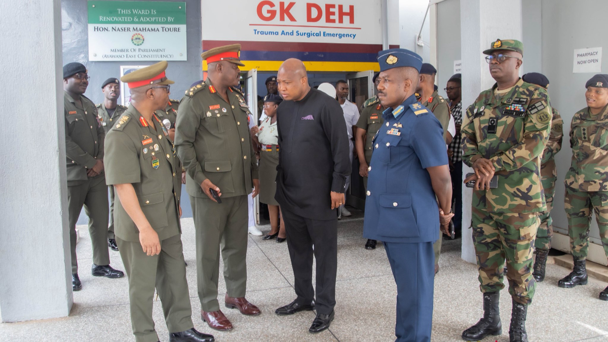 Ghana's Foreign Minister Samuel Okudzeto Ablakwa and Burkina Faso's security chiefs. [X, formerly Twitter/@S_OkudzetoAblak]