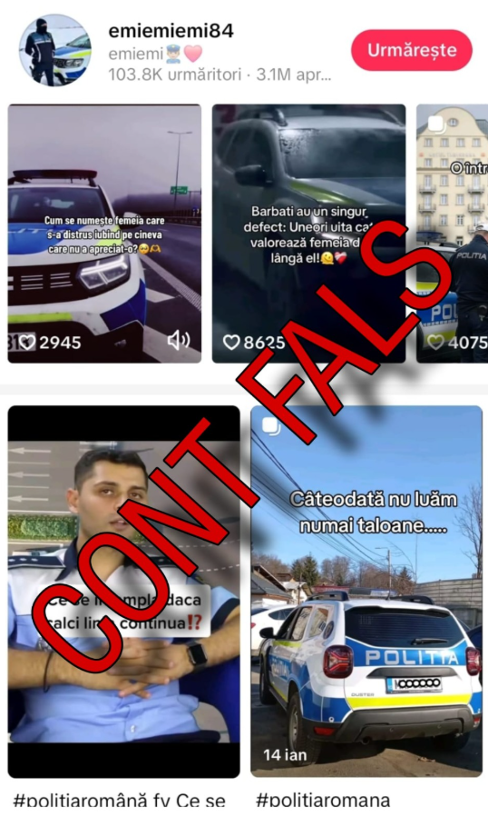 Atenție la polițiștii falși de pe TikTok. MAI a postat lista conturilor fake: „Vor să inducă în eroare cetățenii”