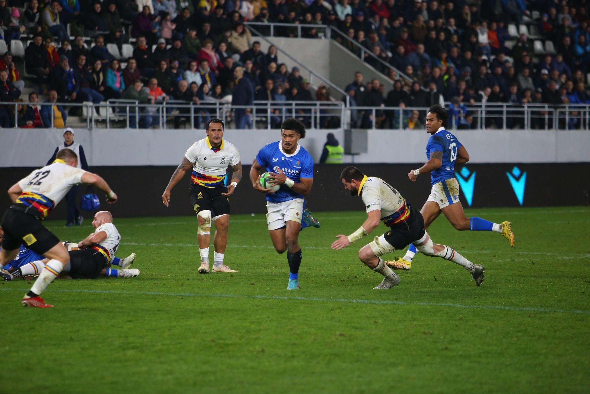 Reprezentativa de rugby a României, învinsă la zero în meciul-test cu Samoa. În partea secundă nu s-a marcat niciun punct!