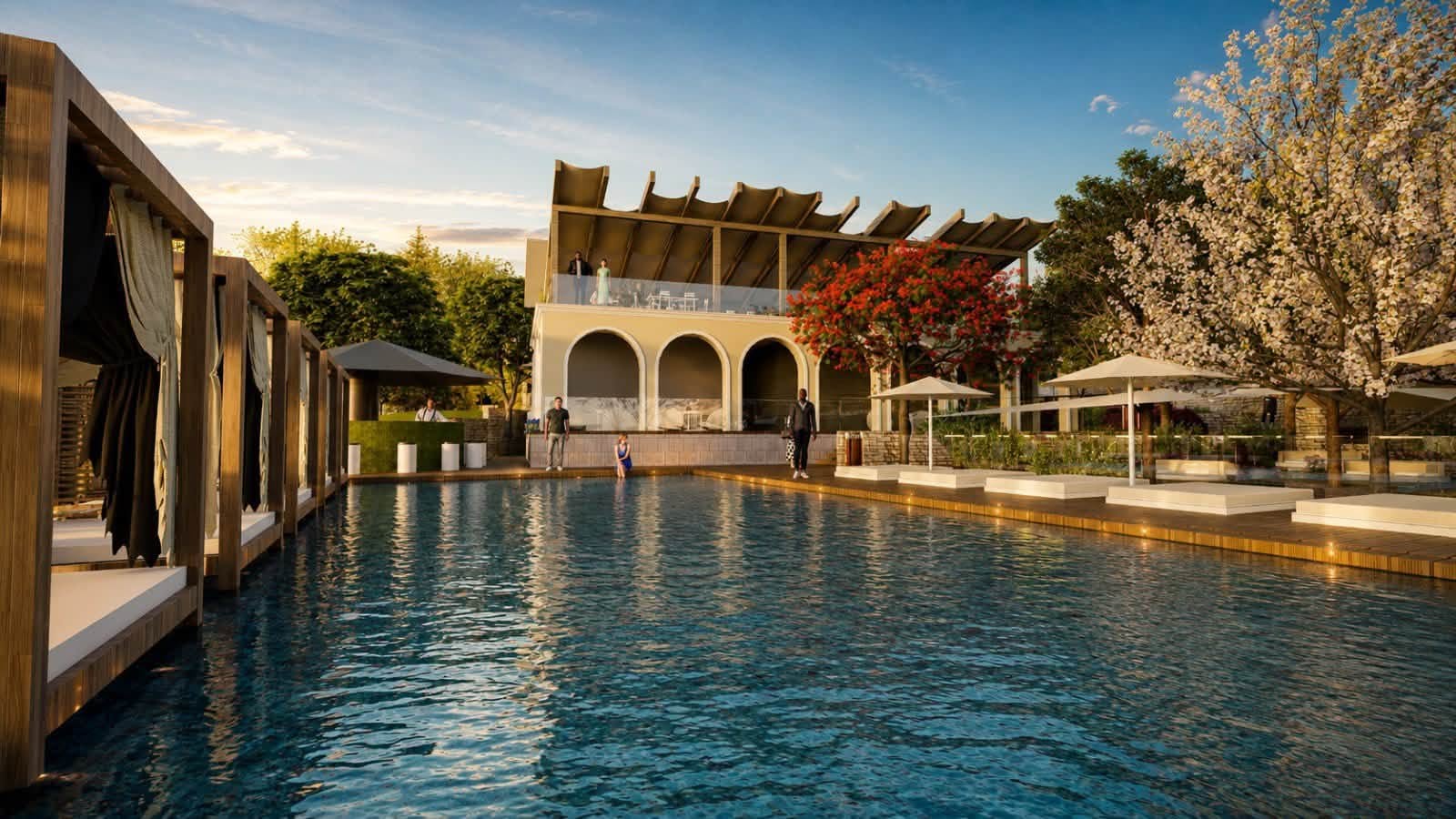 Proiect modern pe malul Lacului Surduc din Timiș: Piscină, ponton plutitor și zonă de relaxare ca în stațiuni