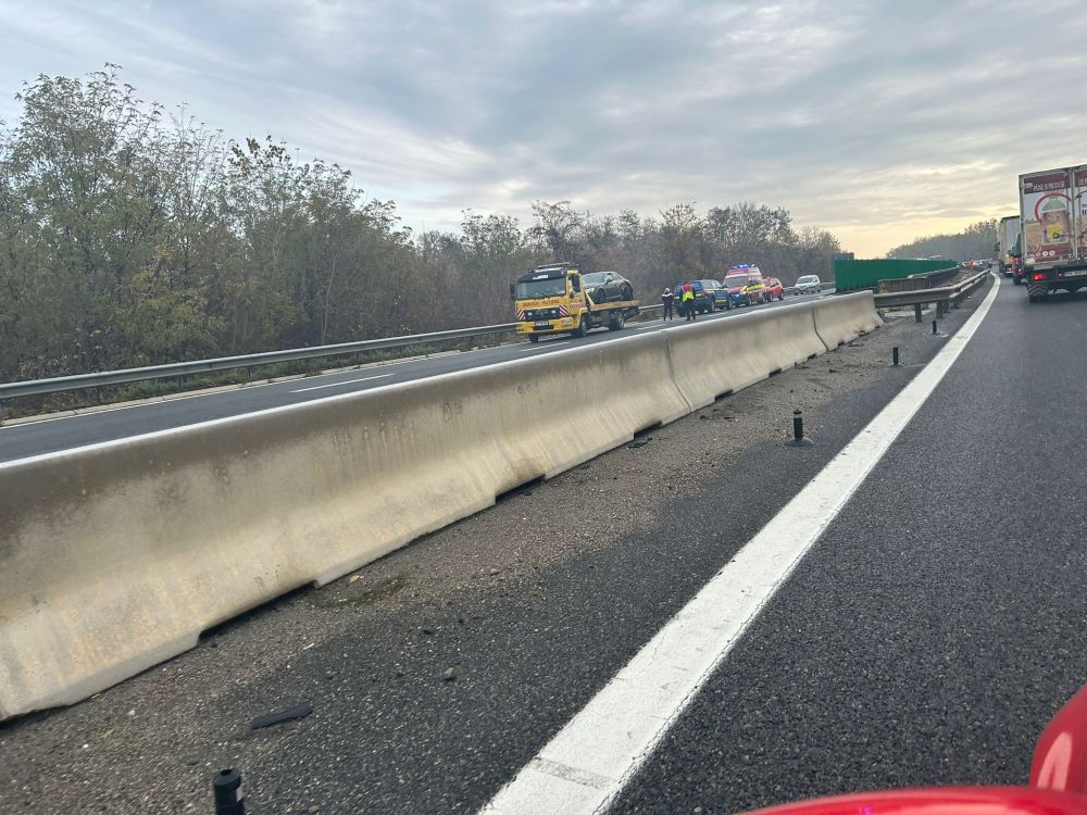 Accident cu 11 mașini pe autostrada A3, lângă Ploiești. Traficul continuă să fie blocat
