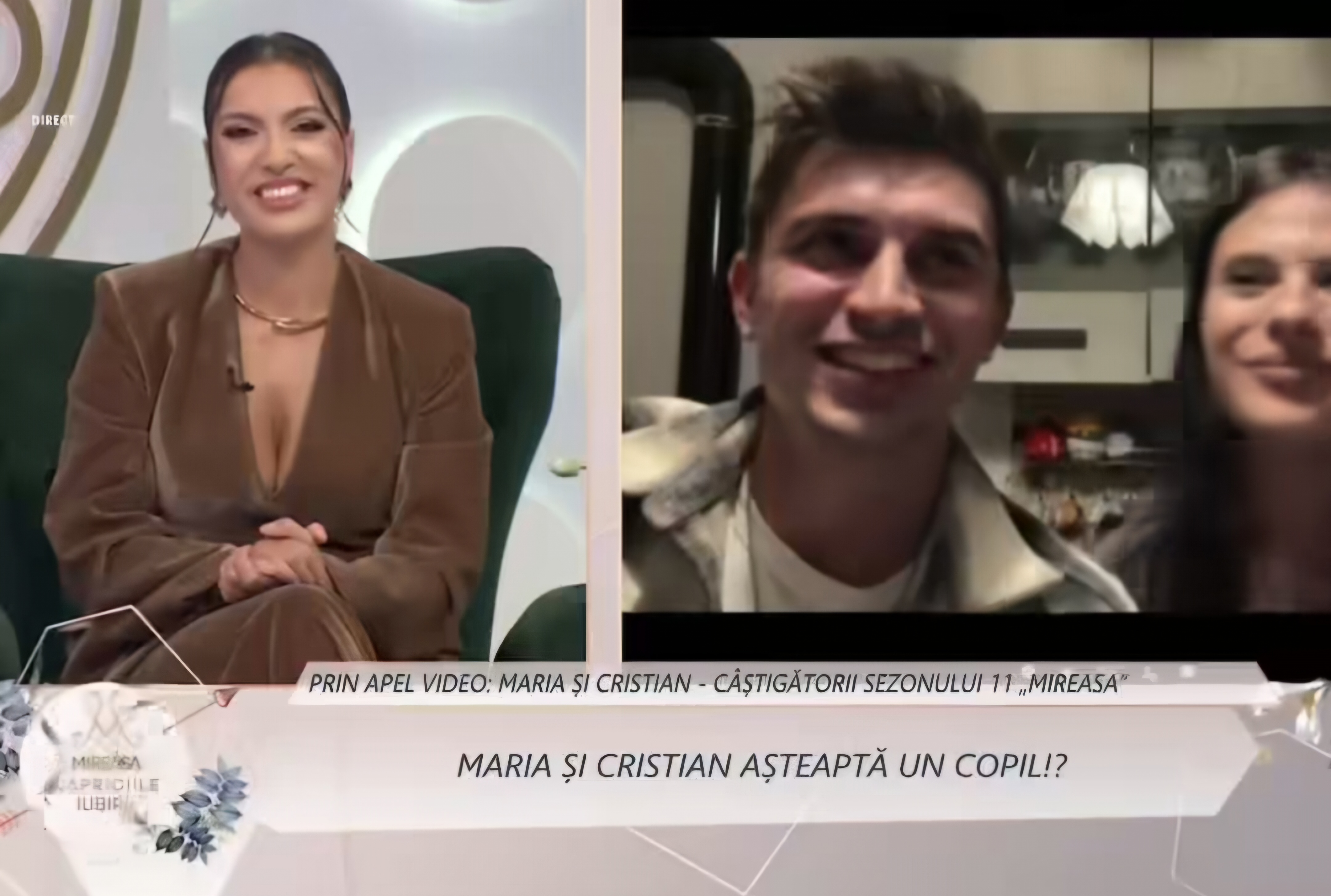 Maria și Cristian, câștigătorii sezonului 11 de la „Mireasa”, vor deveni părinți: „Acesta este cadoul nostru de Crăciun”