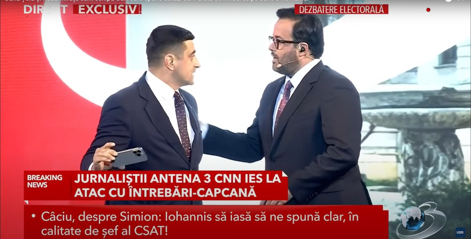 George Simion a intrat peste Mihai Gâdea, în direct, la dezbaterea Antena 3 CNN: „Nu vă învăț reguli de politețe”
