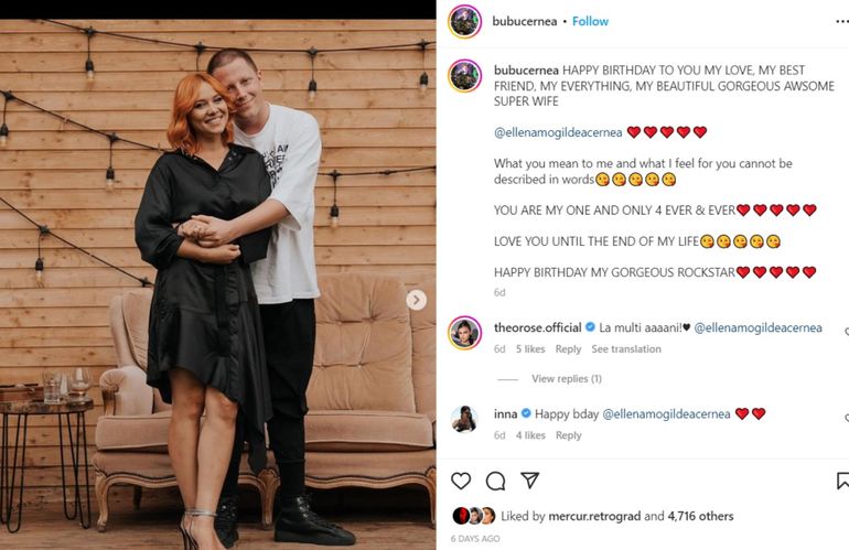 Anunțul făcut de Bubu Cernea la câteva luni de la căsătoria cu Elena Mogîldea. „Nu poate fi descris în cuvinte”