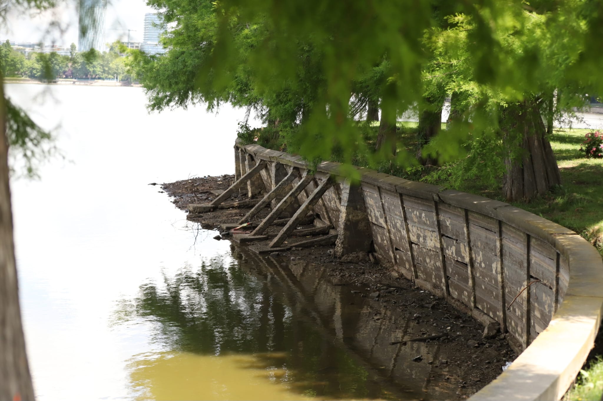 Cum arată lacul golit din parcul Herăstrău din București. Trotinete și scaune, printre obiectele găsite pe fundul lacului