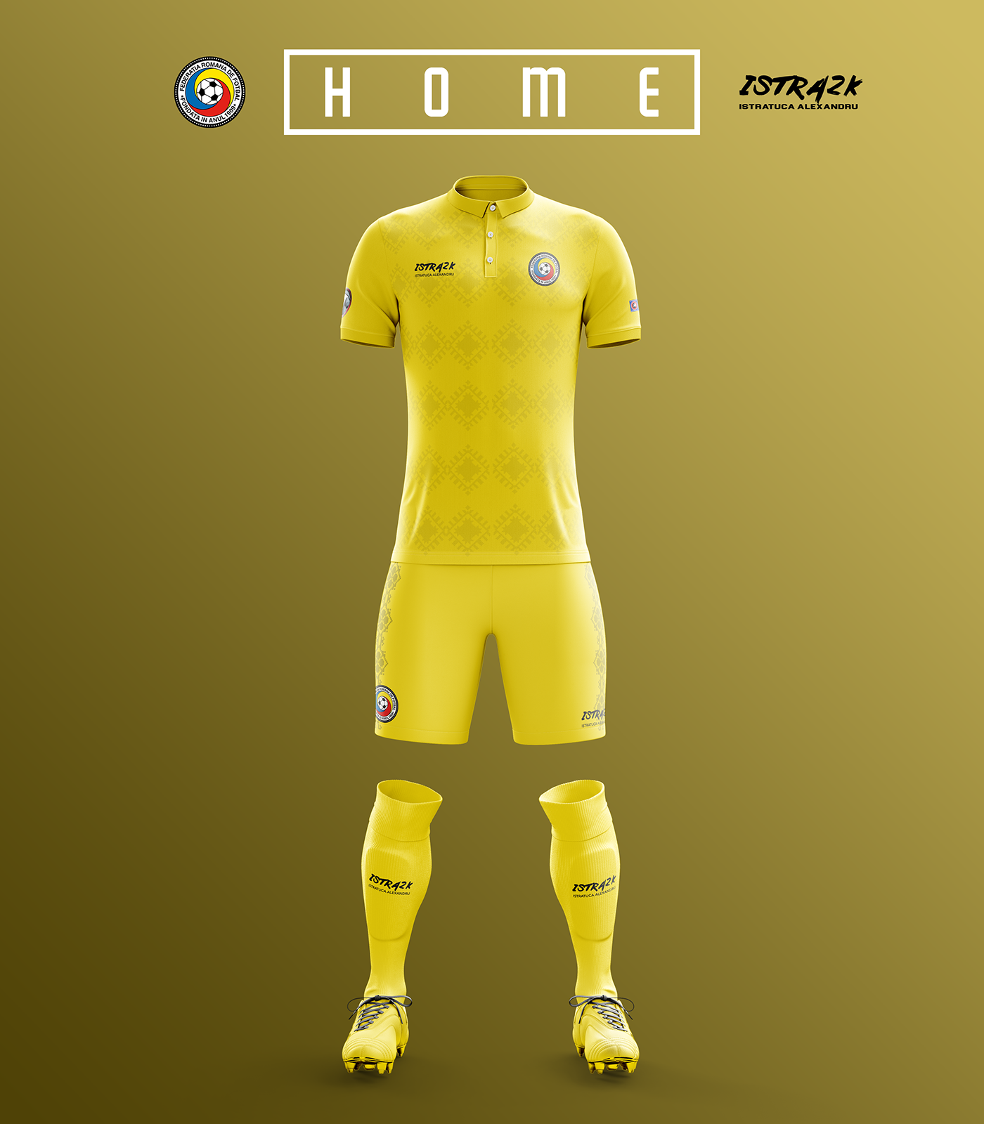 Un designer din Vaslui a propus Federației Române de Fotbal noi modele de echipament pentru echipa națională | GALERIE FOTO