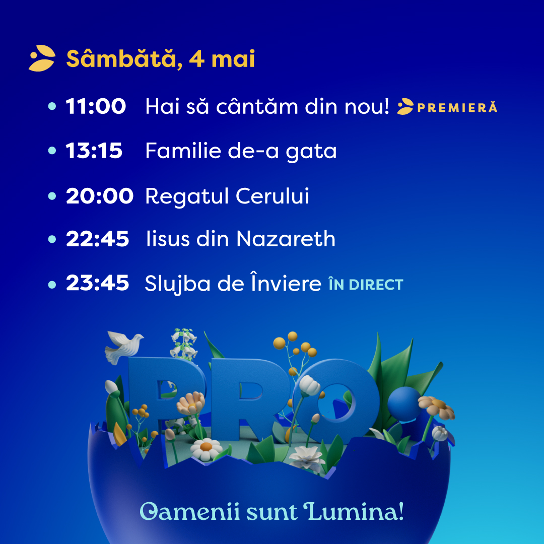 Program TV special de Paște la PRO TV. Când va fi difuzat filmul „Iisus din Nazareth”