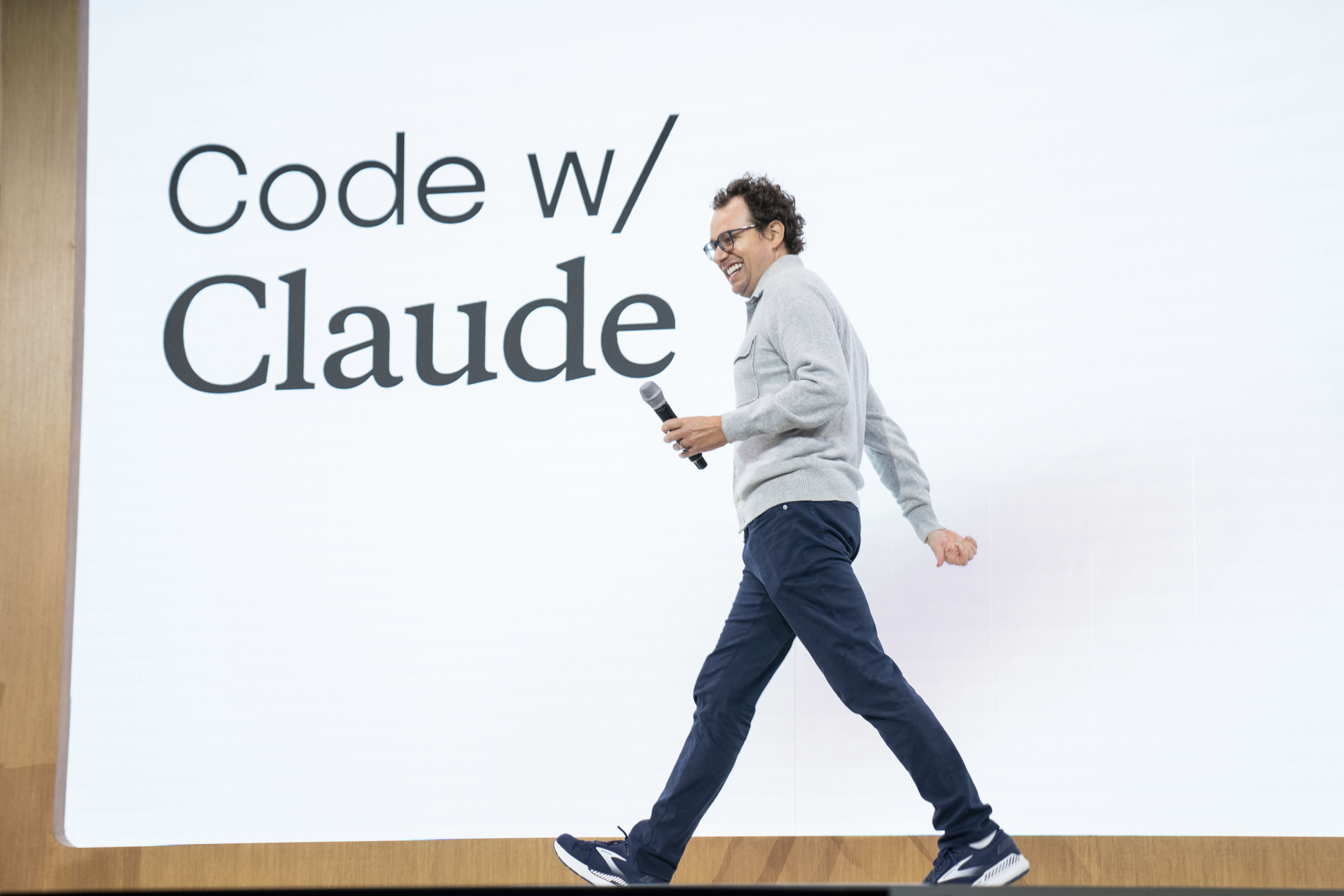Anthropic CEO Dario Amodei is seen at the Code with Claude developer conference on May 22, 2025, in San Francisco. 