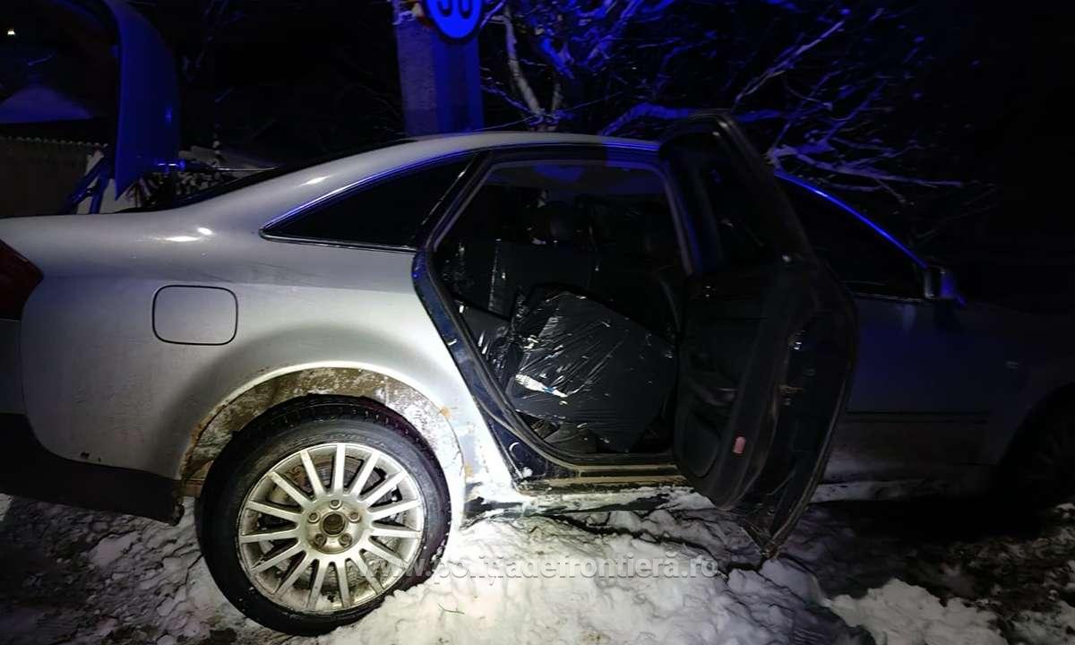 „Trage pe dreapta, că trag!”. Focuri de armă și urmărire pe zăpadă în Botoșani pentru a opri o mașină. VIDEO
