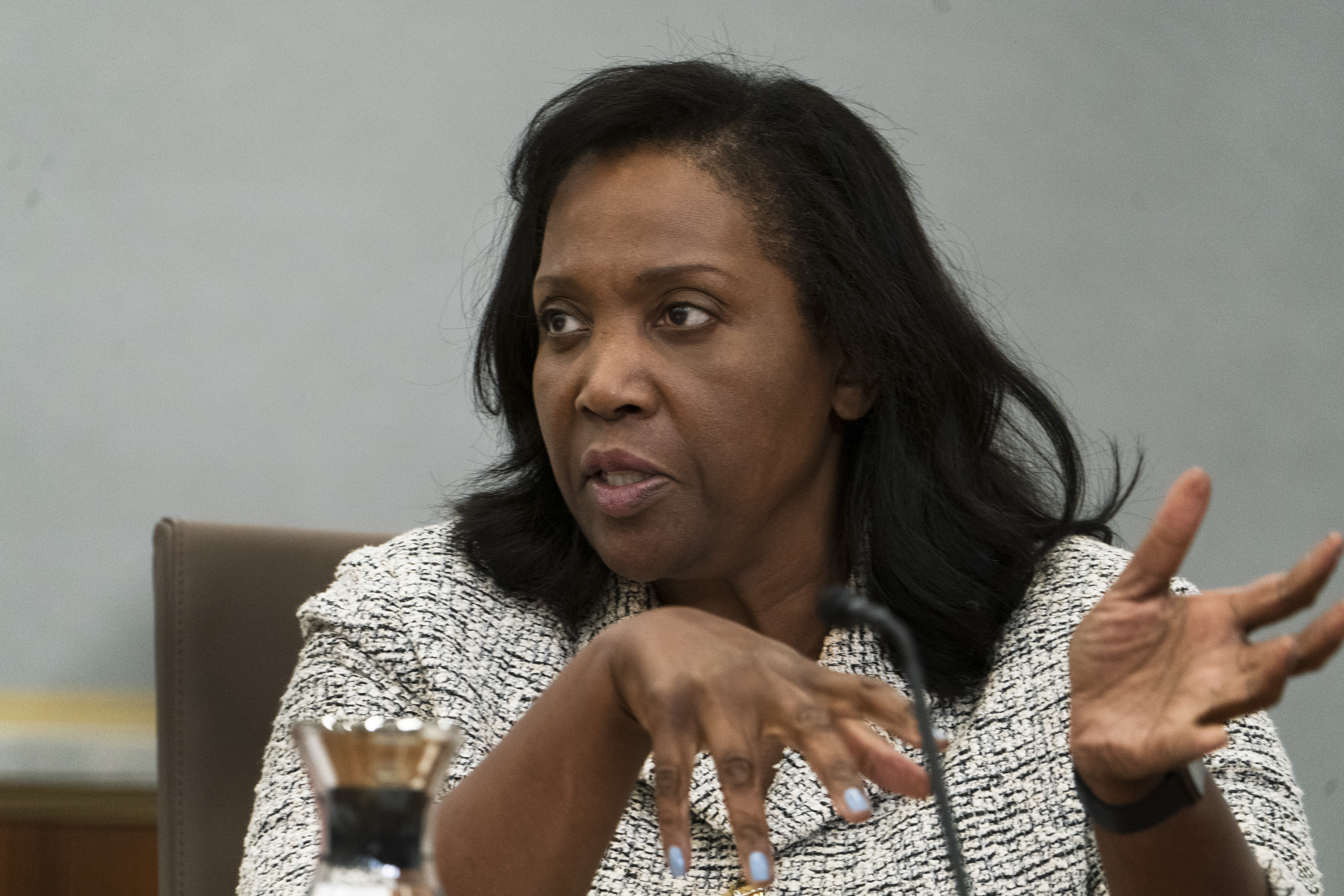 Federal Reserve Gov. Lisa Cook speaks at an event on Sept. 23, 2022, in Washington.
