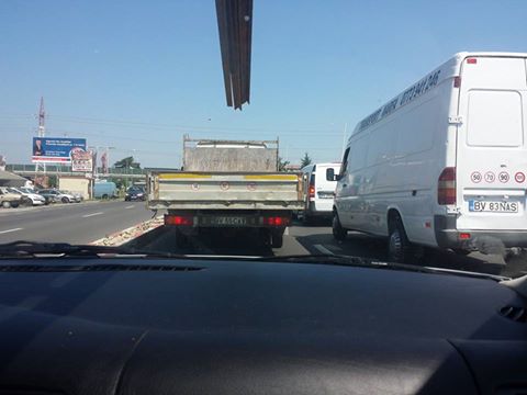 Protest al șoferilor de TIR pe centura ocolitoare a Brașovului FOTO