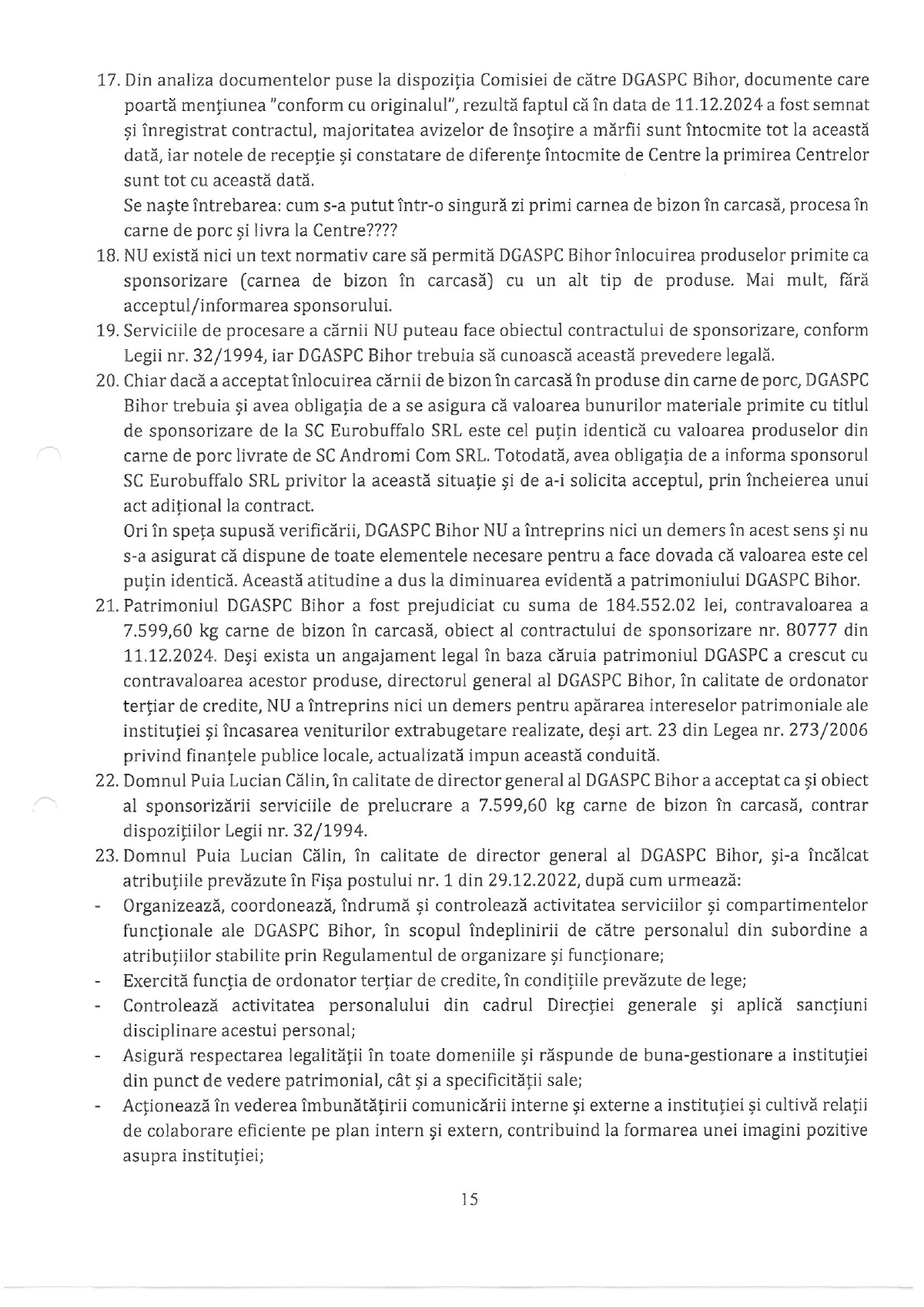 Scamatoriile șefului DGASPC Bihor, Lucian Călin Puia: a transformat bizonul donat în porc și le-a ascuns șefilor doi ani că are dosar penal