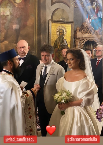 Vlad Zamfirescu s-a căsătorit religios cu Diana Roman. Primele imagini cu mireasa, care e mai tânără cu 17 ani decât mirele