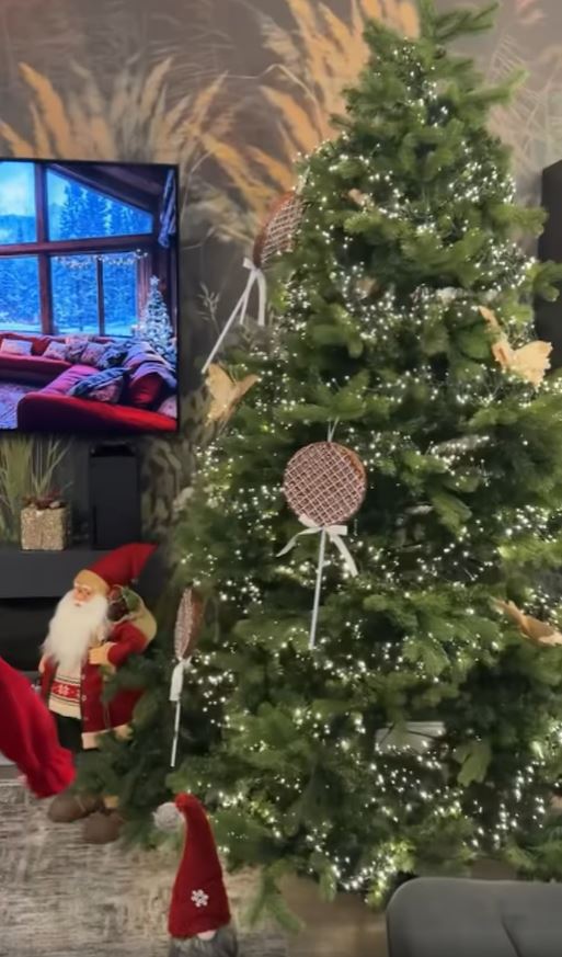 Imagini din casa Cristinei Șișcanu, decorată de Crăciun. Mădălin Ionescu nu a fost încântat de brad: „L-ar vrea mai încărcat, mai bogat”