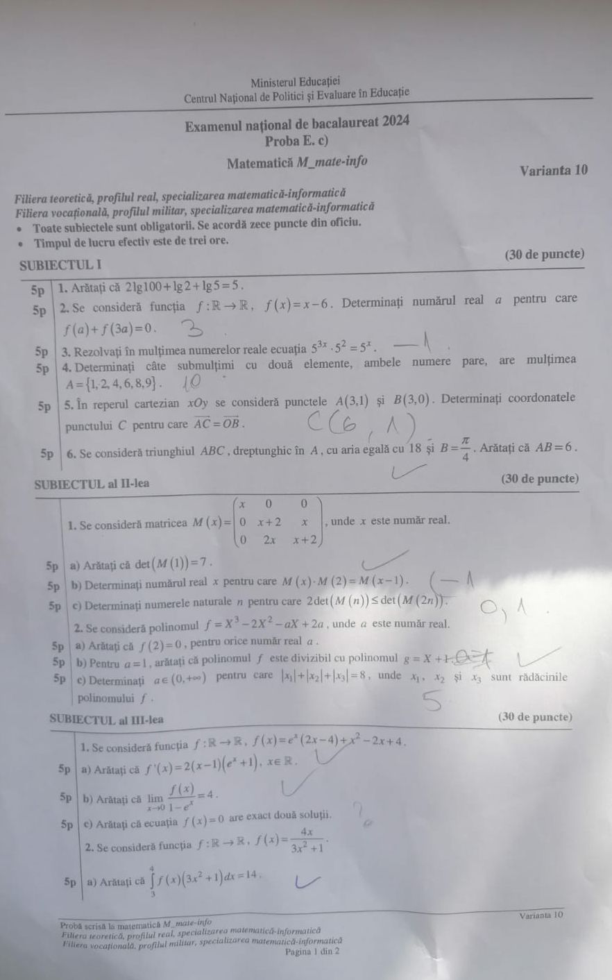 Rezolvarea subiectelor la BAC Matematică 2024. O profesoară de mate îți arată ce trebuia să scrii | VIDEO